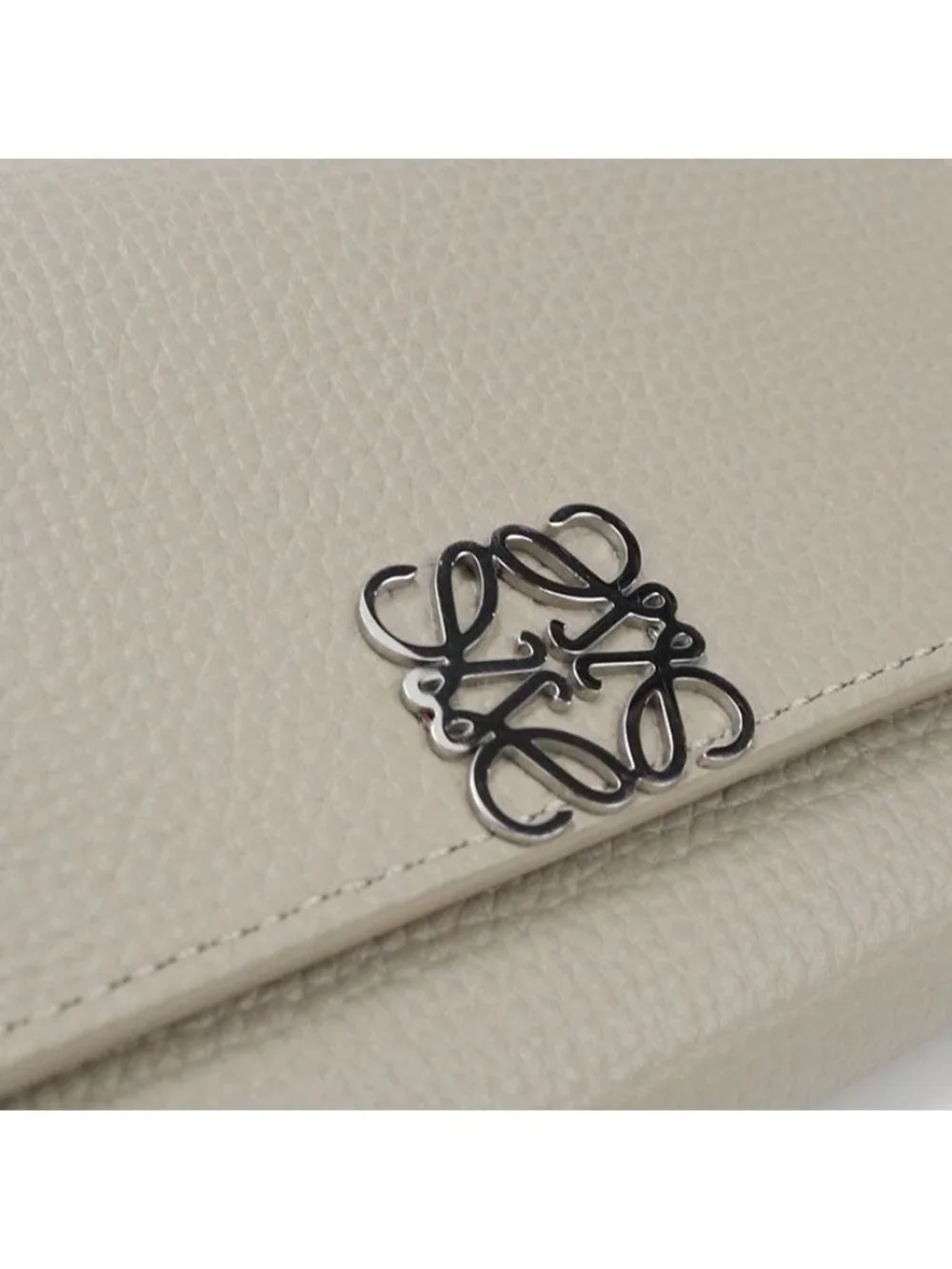 Loewe Vertical Wallet Small Anagram Trifold Pebble Grain Calf